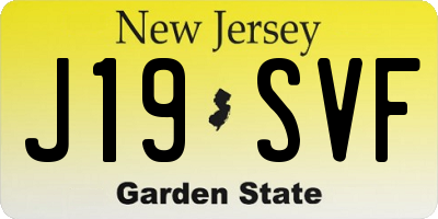 NJ license plate J19SVF