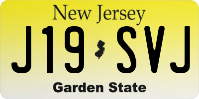 NJ license plate J19SVJ