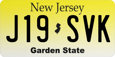 NJ license plate J19SVK