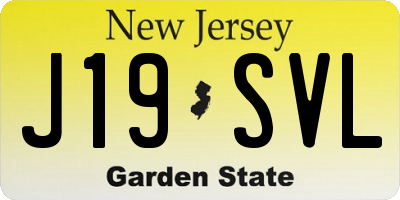 NJ license plate J19SVL