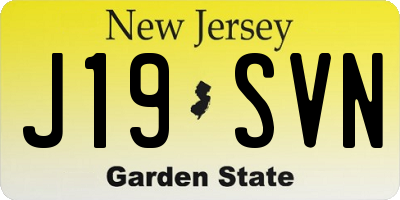 NJ license plate J19SVN