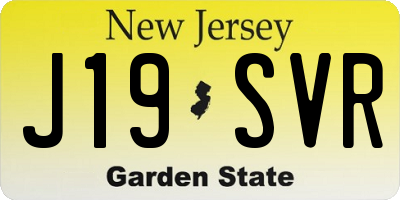 NJ license plate J19SVR