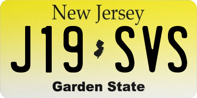 NJ license plate J19SVS