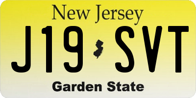 NJ license plate J19SVT