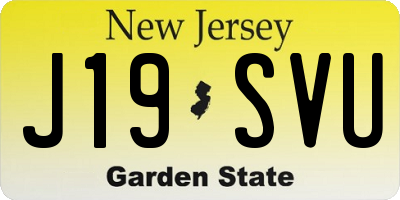 NJ license plate J19SVU