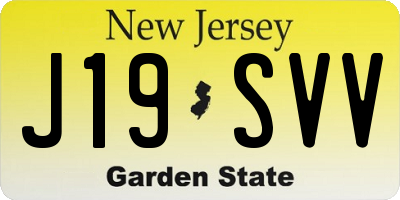 NJ license plate J19SVV