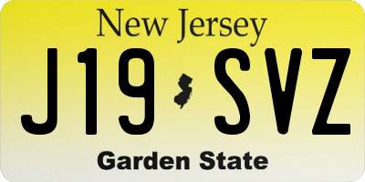 NJ license plate J19SVZ