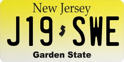 NJ license plate J19SWE