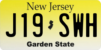 NJ license plate J19SWH
