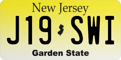 NJ license plate J19SWI
