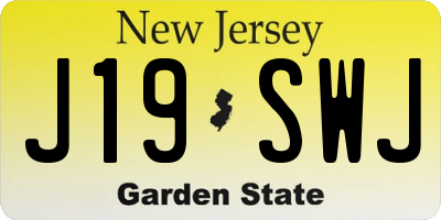 NJ license plate J19SWJ