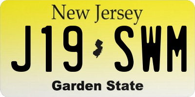 NJ license plate J19SWM