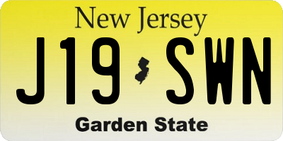 NJ license plate J19SWN