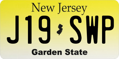 NJ license plate J19SWP