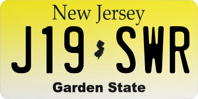 NJ license plate J19SWR