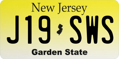 NJ license plate J19SWS