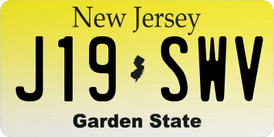 NJ license plate J19SWV