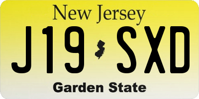NJ license plate J19SXD