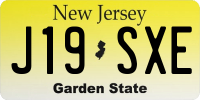NJ license plate J19SXE