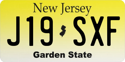 NJ license plate J19SXF