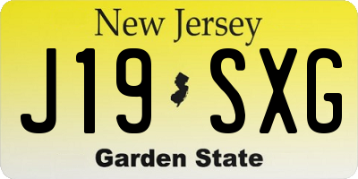NJ license plate J19SXG