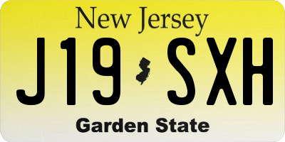 NJ license plate J19SXH