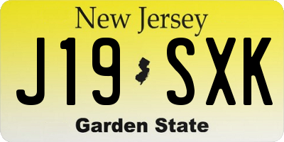 NJ license plate J19SXK