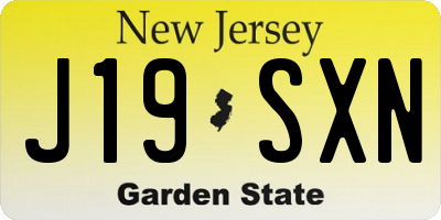 NJ license plate J19SXN