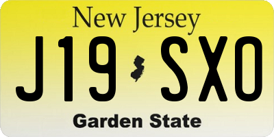 NJ license plate J19SXO