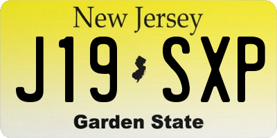 NJ license plate J19SXP