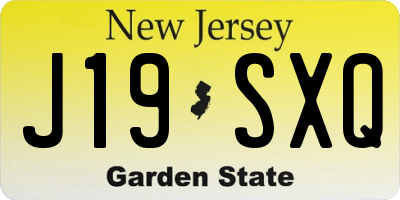 NJ license plate J19SXQ