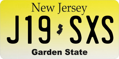 NJ license plate J19SXS
