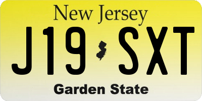 NJ license plate J19SXT