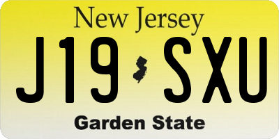 NJ license plate J19SXU
