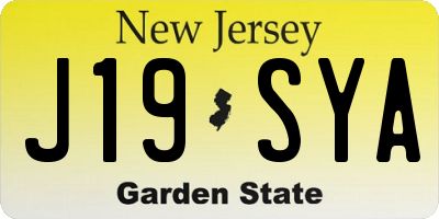 NJ license plate J19SYA