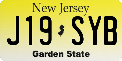 NJ license plate J19SYB