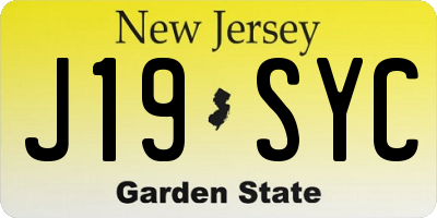 NJ license plate J19SYC