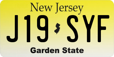 NJ license plate J19SYF