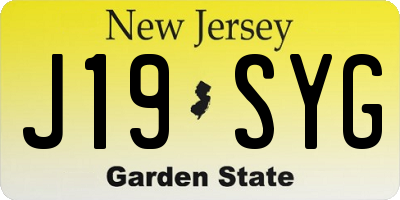 NJ license plate J19SYG