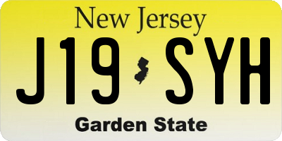 NJ license plate J19SYH