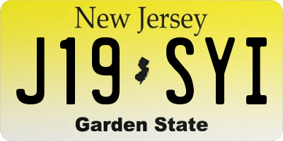 NJ license plate J19SYI