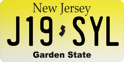 NJ license plate J19SYL