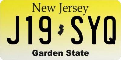 NJ license plate J19SYQ
