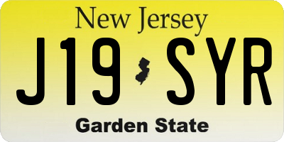 NJ license plate J19SYR