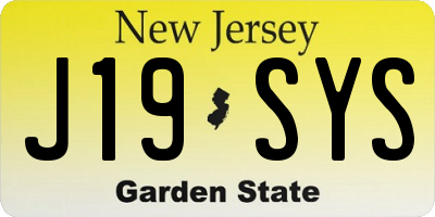 NJ license plate J19SYS