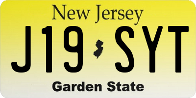 NJ license plate J19SYT