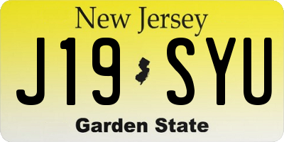 NJ license plate J19SYU