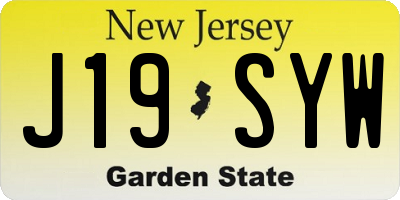 NJ license plate J19SYW