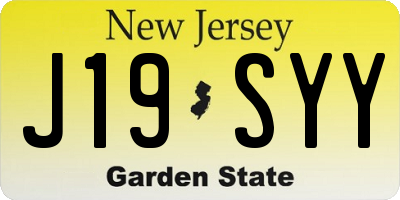 NJ license plate J19SYY