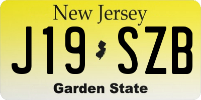 NJ license plate J19SZB